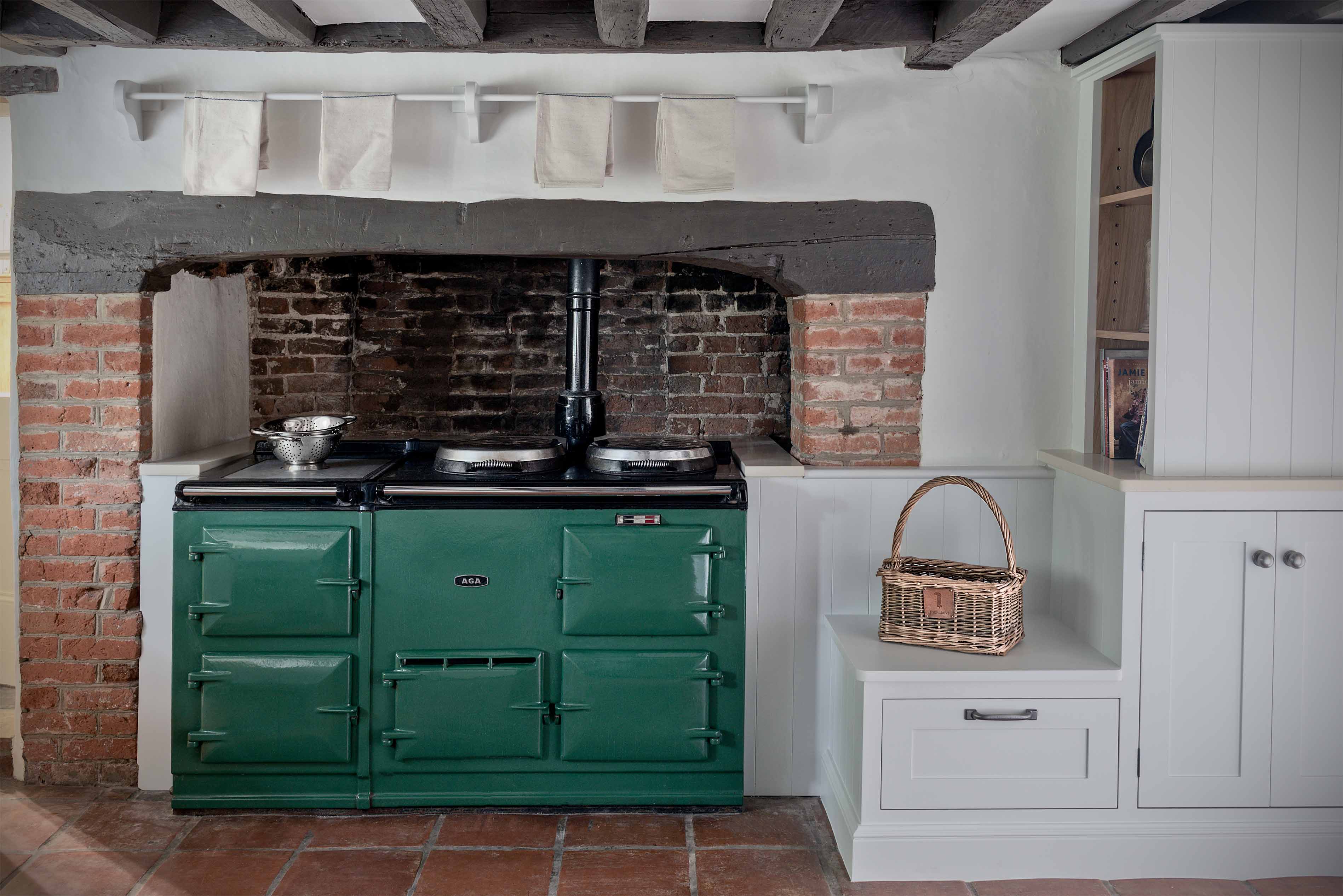 Classic bespoke kitchen mylands hand painted Aga marble perrin and rowe armac martin Esher Surrey