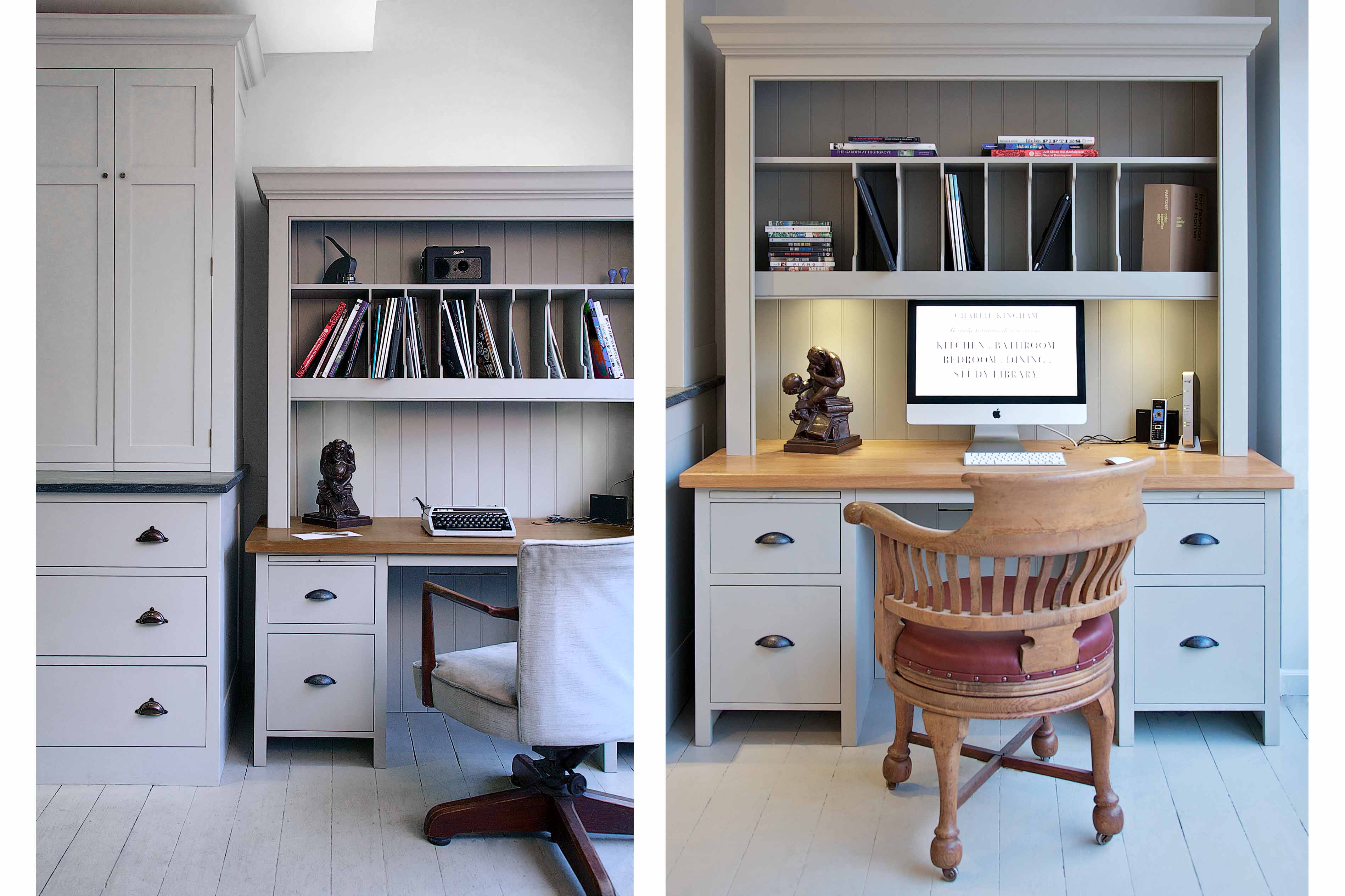 001. Bespoke library study book case desk Perrin and Rowe Armac Martin Farrow and Ball near Farnham, Surrey