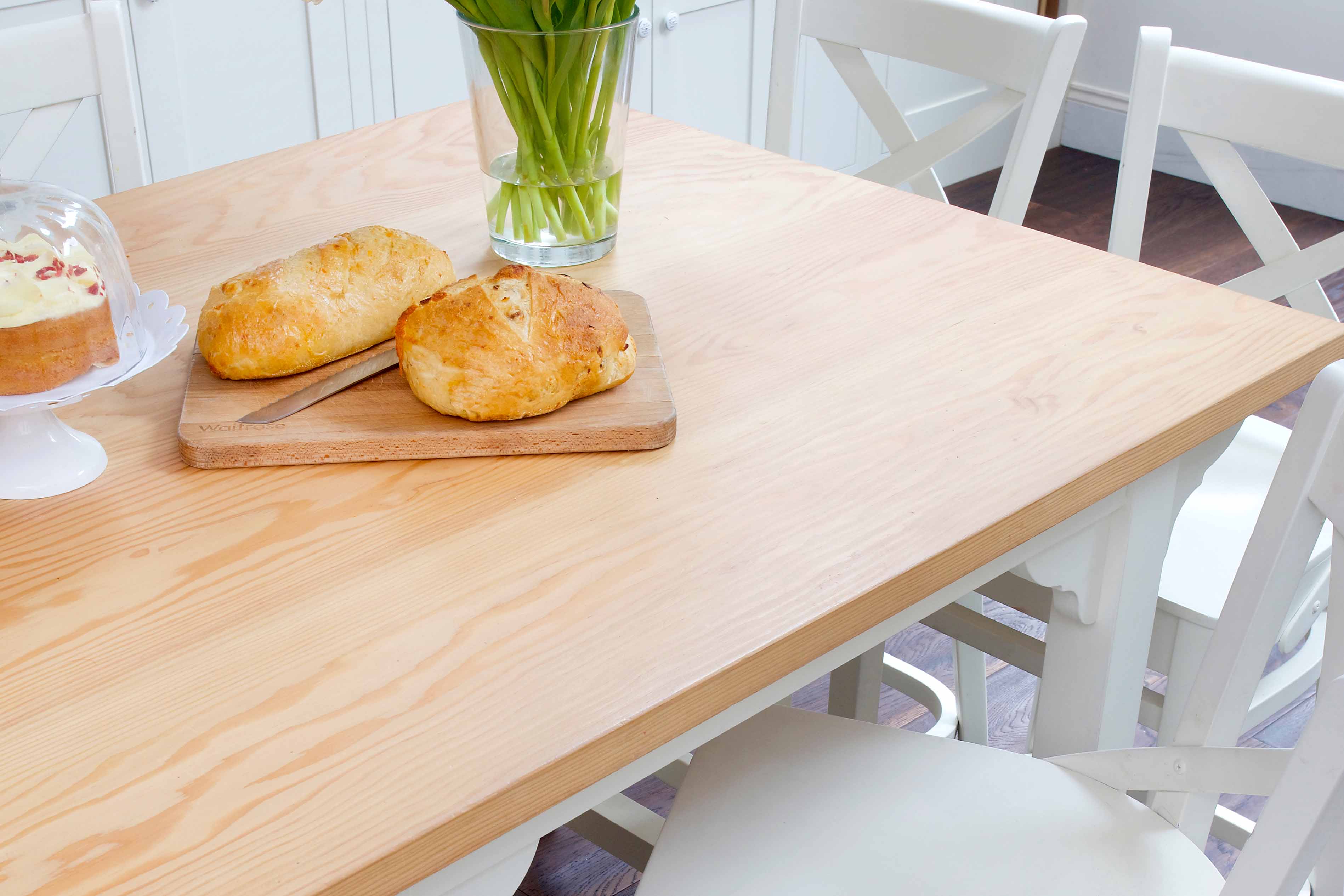 001. Bespoke kitchen shaker style oak cherry walnut beech pitch pine wood worktops Armac Martin Farrow and Ball Mylands near Hook, Hampshire