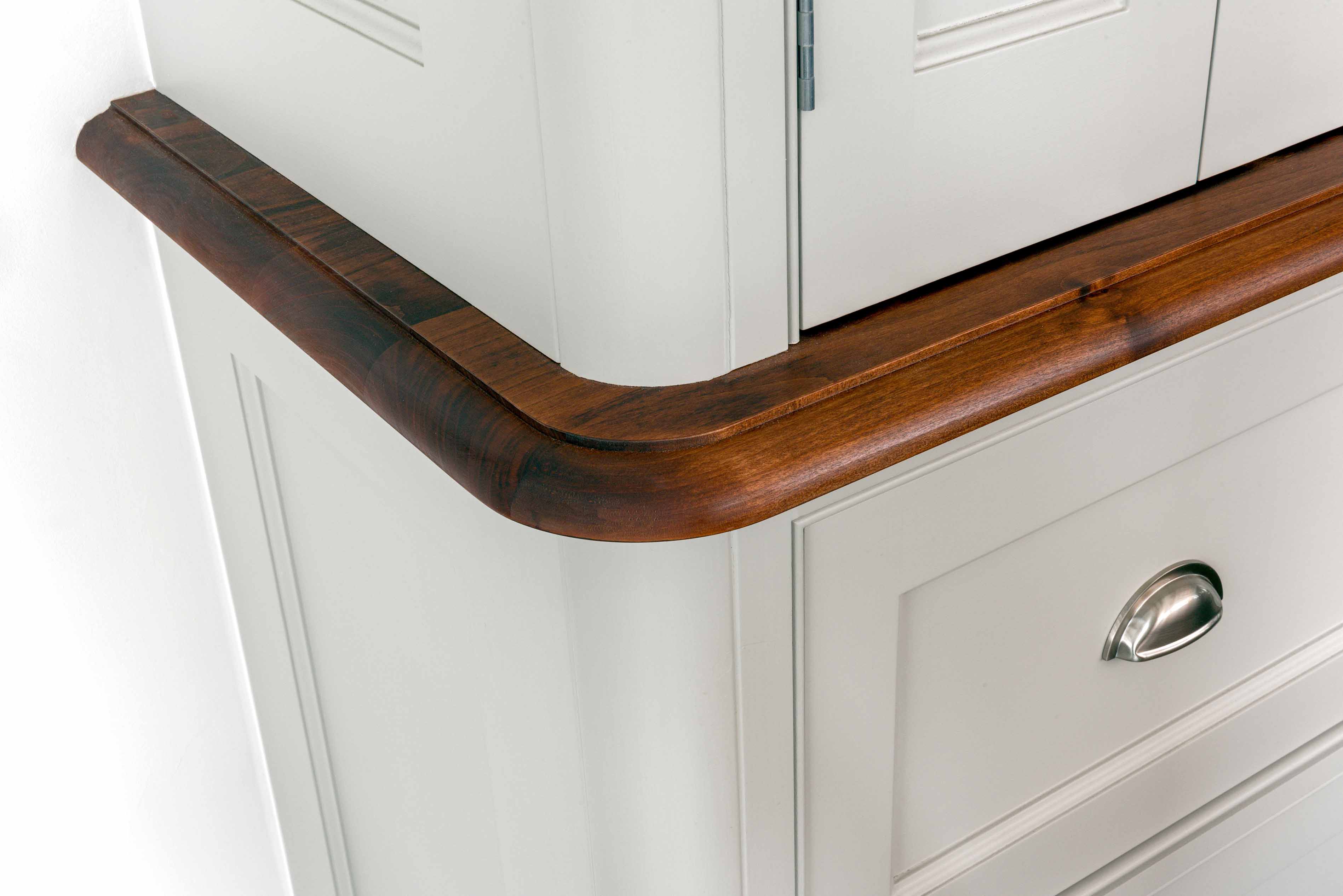 002. Bespoke kitchen shaker style oak cherry walnut beech pitch pine wood worktops Armac Martin Farrow and Ball Mylands near Guildford, Surrey