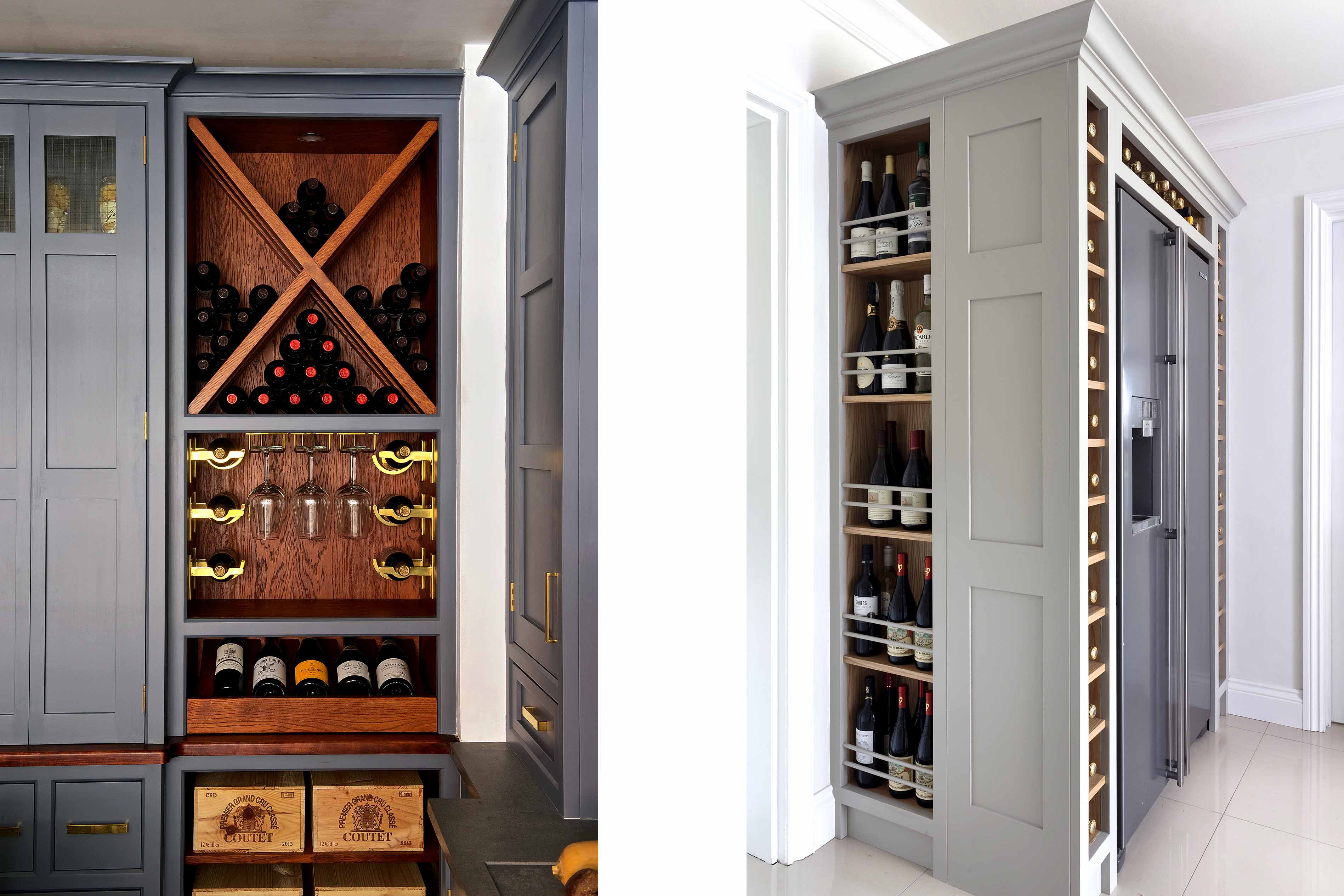 005. Bespoke kitchen shaker style drink spirits wine cabinet storage cigar humidor Perrin and Rowe Armac Martin Farrow and Ball near Cobham, Surrey