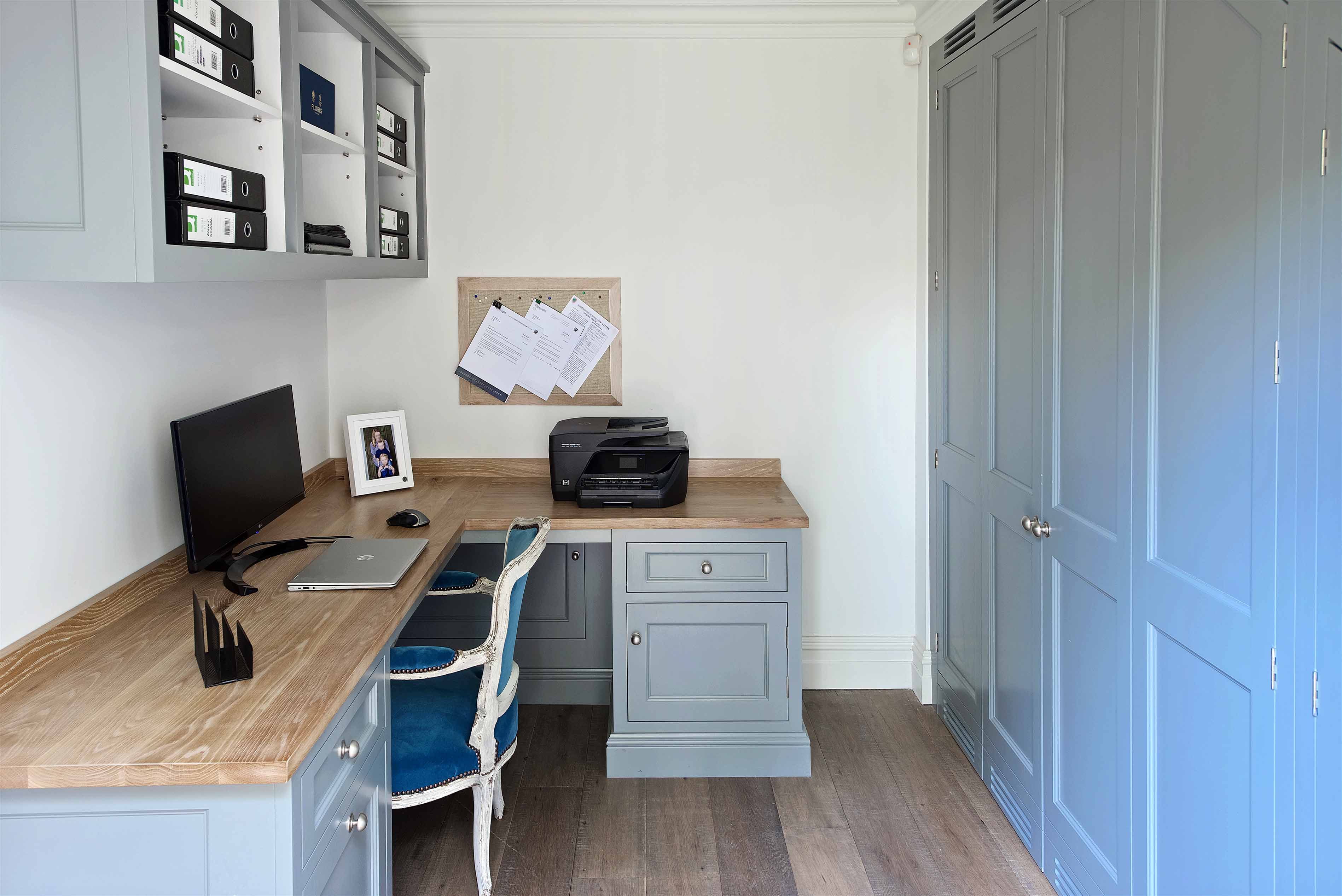 005. Bespoke library study book case desk Perrin and Rowe Armac Martin Farrow and Ball near Midhurst, West Sussex